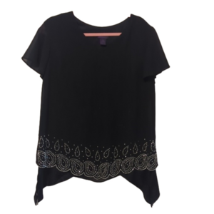 Assymetrical bejeweled bottom top